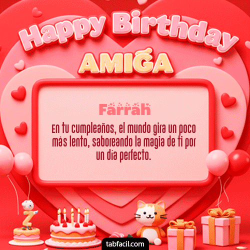 GIF de Farrah - 🍰 Happy BirthDay Amiga