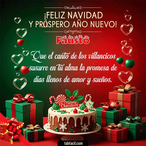 GIF Animado de Feliz Navidad para Fausto - Feliz Navidad y Próspero Año Nuevo