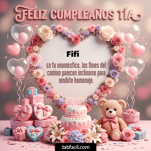 GIF Animado de Feliz Cumpleaños para Fifi - Feliz Cumpleaños Tía