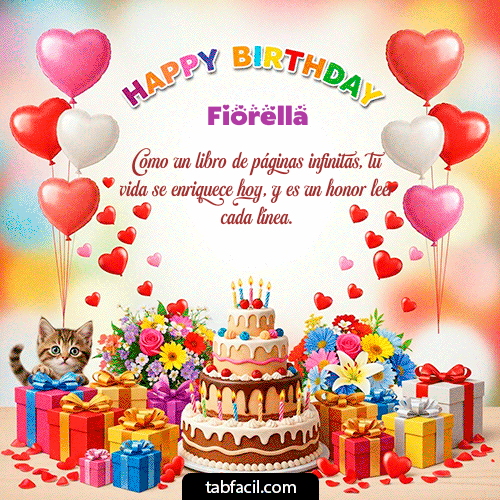 GIF Animado de Feliz Cumpleaños para Fiorella - Happy BirthDay