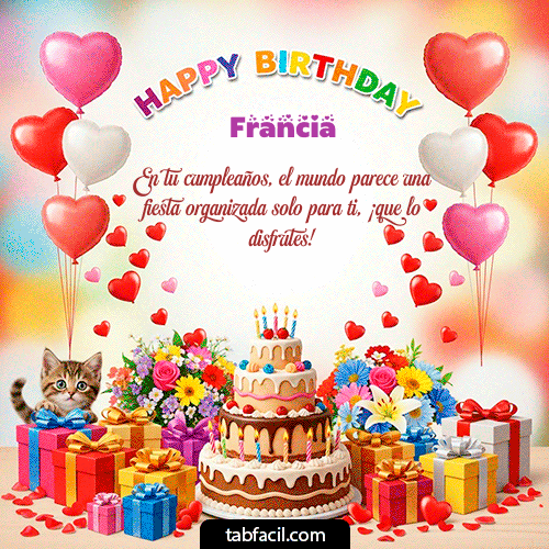 GIF Animado de Feliz Cumpleaños para Francia - Happy BirthDay
