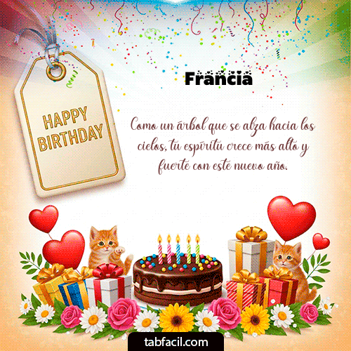 GIF Animado de Feliz Cumpleaños para Francia - Happy BirthDay