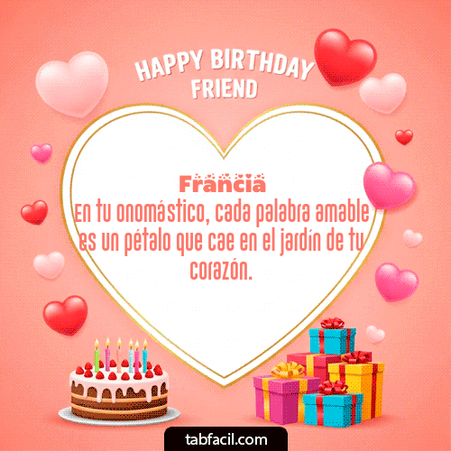 GIF Animado de Feliz Cumpleaños para Francia - Happy Birthday Friend