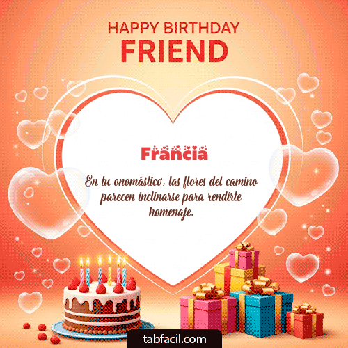 GIF Animado de Feliz Cumpleaños para Francia - Happy Birthday Friend