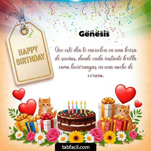 GIF Animado de Feliz Cumpleaños para Genesis - Happy BirthDay