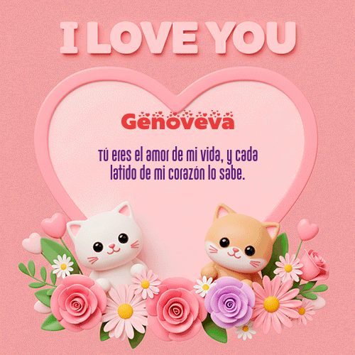 GIF Animado de Feliz Dia Amor para Genoveva - Te Amo!!!