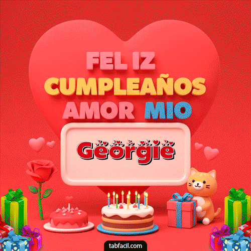 GIF Animado de Feliz Cumpleaños para Georgie - 💖 Feliz Cumpleaños Amor Mio