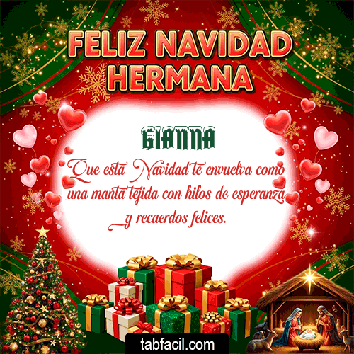 GIF Animado de Feliz Navidad para Gianna - Feliz Navidad Hermana