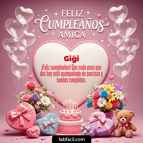 GIF Animado de Feliz Cumpleaños para Gigi - Feliz Cumpleaños Amiga