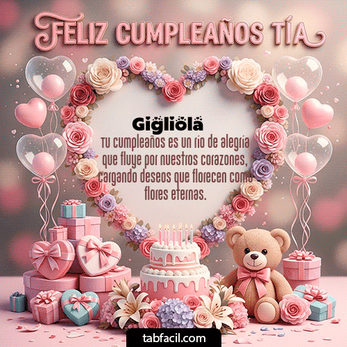 GIF Animado de Feliz Cumpleaños para Gigliola - Feliz Cumpleaños Tía