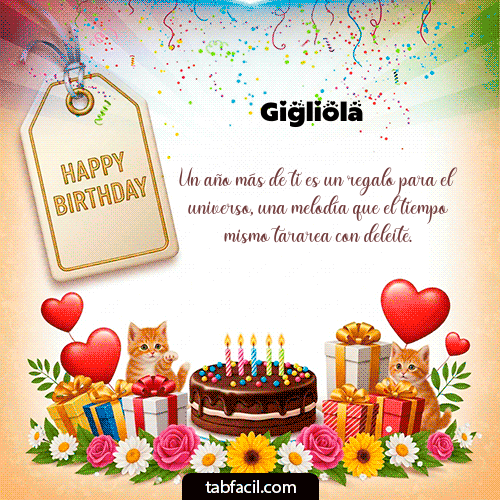 GIF Animado de Feliz Cumpleaños para Gigliola - Happy BirthDay