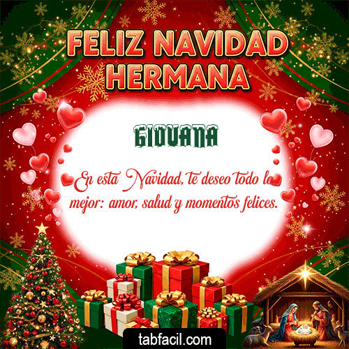 GIF de Giovana - Feliz Navidad Hermana