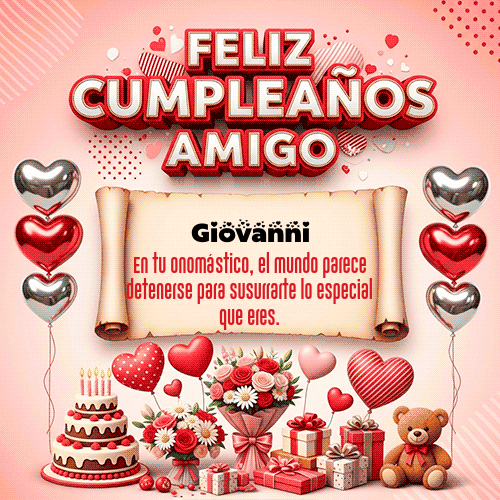 GIF Animado de Feliz Cumpleaños para Giovanni - Feliz Cumpleaños Amigo