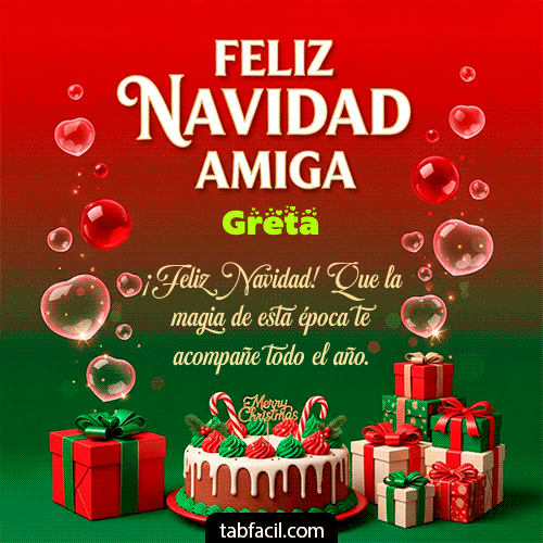 GIF Animado de Feliz Navidad para Greta - Feliz Navidad Amiga