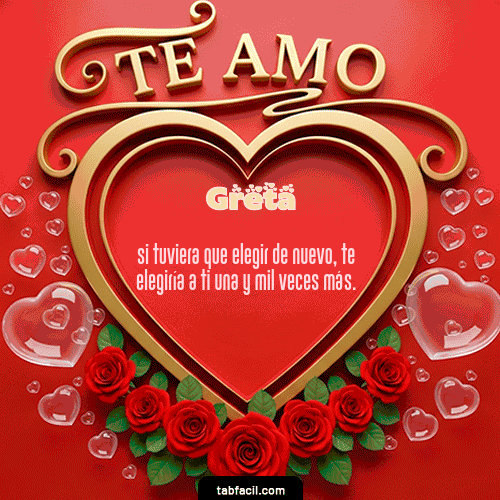 GIF Animado de Feliz Dia Amor para Greta - Te Amo