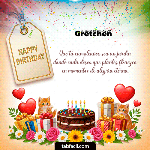 GIF Animado de Feliz Cumpleaños para Gretchen - Happy BirthDay