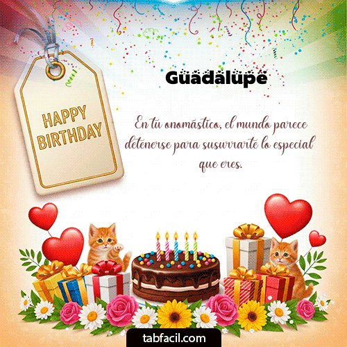 GIF Animado de Feliz Cumpleaños para Guadalupe - Happy BirthDay