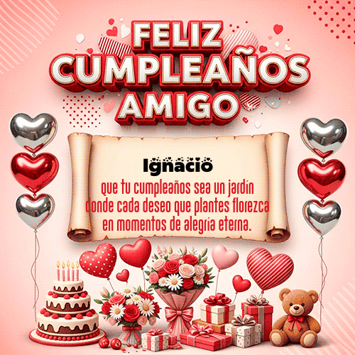 GIF Animado de Feliz Cumpleaños para Ignacio - Feliz Cumpleaños Amigo