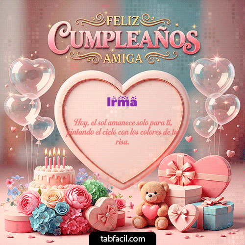 GIF Animado de Feliz Cumpleaños para Irma - Amiga Feliz Cumpleaños