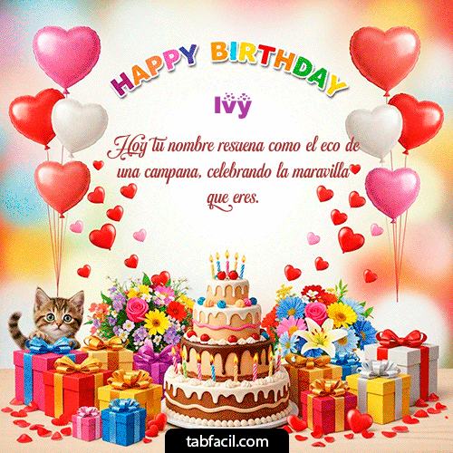 GIF Animado de Feliz Cumpleaños para Ivy - Happy BirthDay
