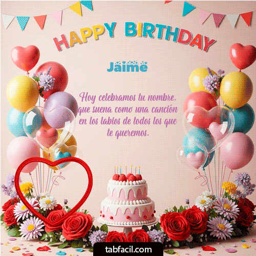 GIF Animado de Feliz Cumpleaños para Jaime - Happy birthday, my friend!
