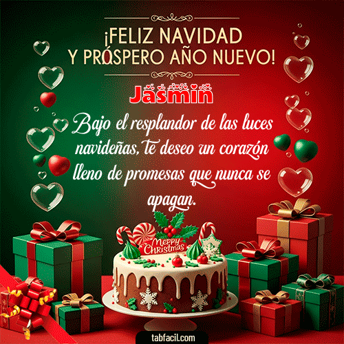GIF Animado de Feliz Navidad para Jasmin - Feliz Navidad y Próspero Año Nuevo
