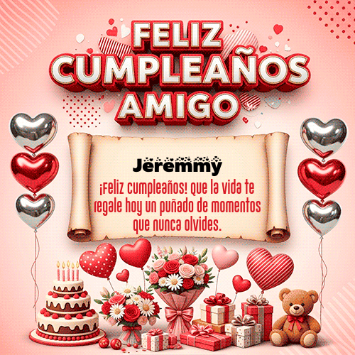 GIF Animado de Feliz Cumpleaños para Jeremmy - Feliz Cumpleaños Amigo