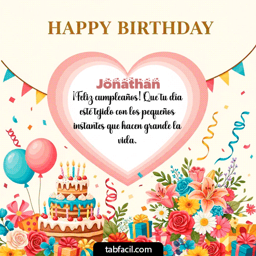 GIF Animado de Feliz Cumpleaños para Jonathan - Happy BirthDay Friend!