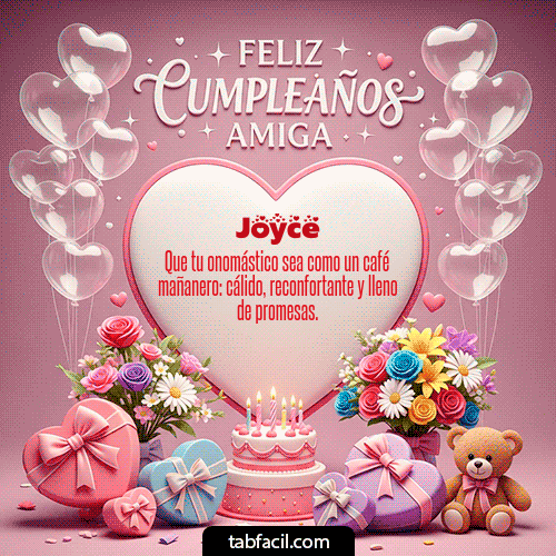 GIF Animado de Feliz Cumpleaños para Joyce - Feliz Cumpleaños Amiga