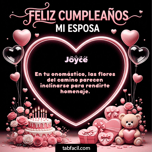 GIF Animado de Feliz Cumpleaños para Joyce - Feliz Cumpleaños Mi Esposa