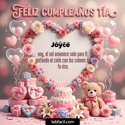 GIF Animado de Feliz Cumpleaños para Joyce - Feliz Cumpleaños Tía