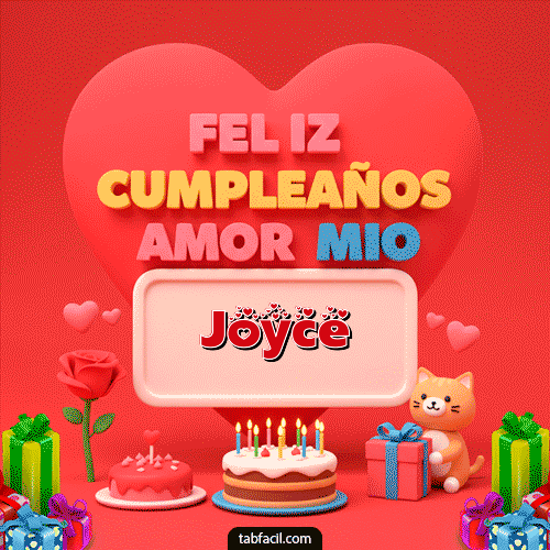 GIF Animado de Feliz Cumpleaños para Joyce - 💖 Feliz Cumpleaños Amor Mio