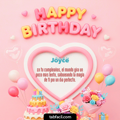 GIF Animado de Feliz Cumpleaños para Joyce - Happy Birthday Amiga