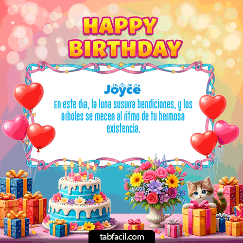 GIF Animado de Feliz Cumpleaños para Joyce - Happy BirthDay