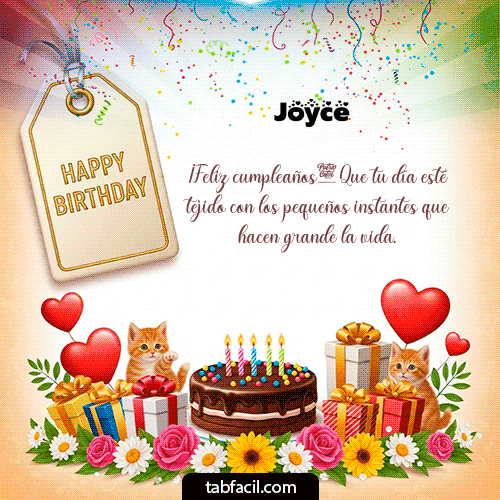 GIF Animado de Feliz Cumpleaños para Joyce - Happy BirthDay