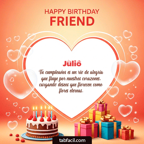 GIF Animado de Feliz Cumpleaños para Julio - Happy Birthday Friend