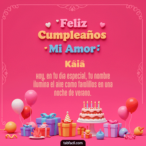 GIF Animado de Feliz Cumpleaños para Kaia - 💖 Feliz Cumpleaños Amor Mio