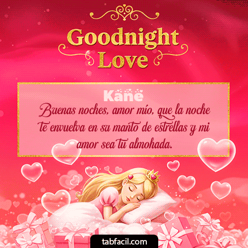 GIF Animado de Buenas Noches para Kane - Buenas Noches Angel Luna 3D
