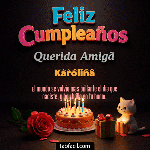 GIF de Karolina - 🥳 Feliz Cumpleaños Querida Amiga