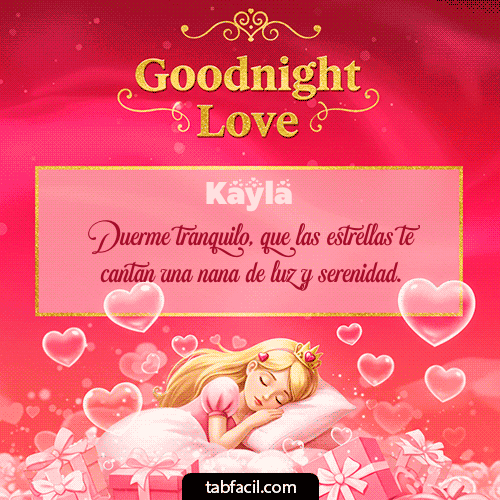 GIF Animado de Buenas Noches para Kayla - Buenas Noches Angel Luna 3D