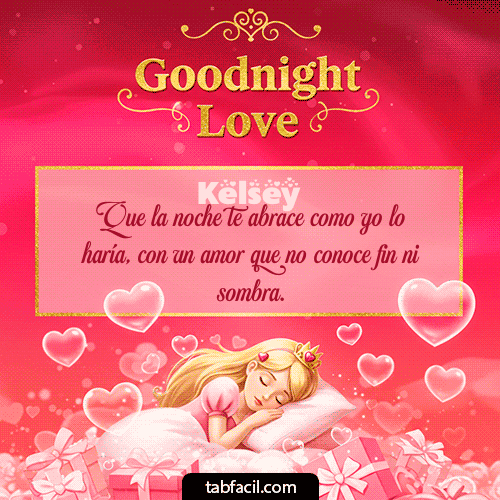 GIF Animado de Buenas Noches para Kelsey - Buenas Noches Angel Luna 3D