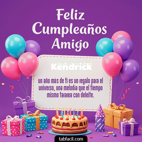 GIF Animado de Feliz Cumpleaños para Kendrick - 🥂 Feliz Cumpleaños Amigo