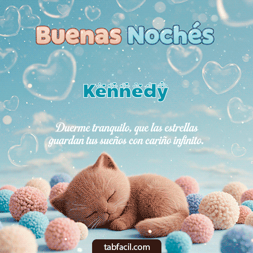 GIF Animado de Buenas Noches para Kennedy - Good Night gatuno