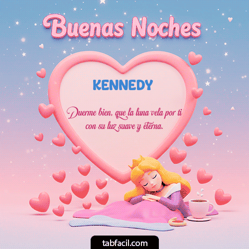 GIF Animado de Buenas Noches para Kennedy - Buenas noches corazón