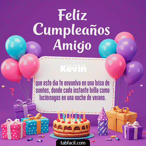 GIF Animado de Feliz Cumpleaños para Kevin - 🥂 Feliz Cumpleaños Amigo