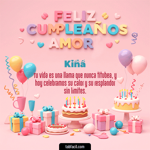 GIF Animado de Feliz Cumpleaños para Kina - 💞 Feliz Cumpleaños Amor