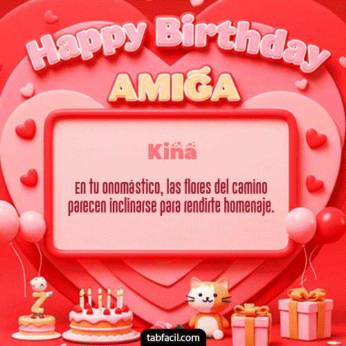 GIF Animado de Feliz Cumpleaños para Kina - 🍰 Happy BirthDay Amiga