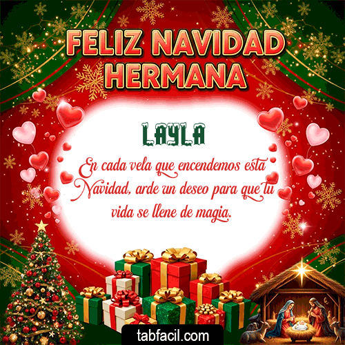 GIF de Layla - Feliz Navidad Hermana