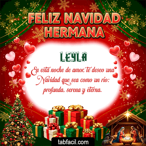 GIF Animado de Feliz Navidad para Leyla - Feliz Navidad Hermana