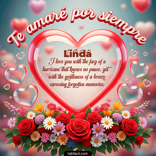 GIF Animado de Feliz Dia Amor para Linda - Te amaré por siempre